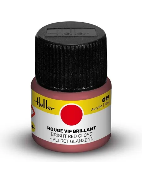 Peinture Acrylique 019 rouge vif brillant 12ml - Heller 9019