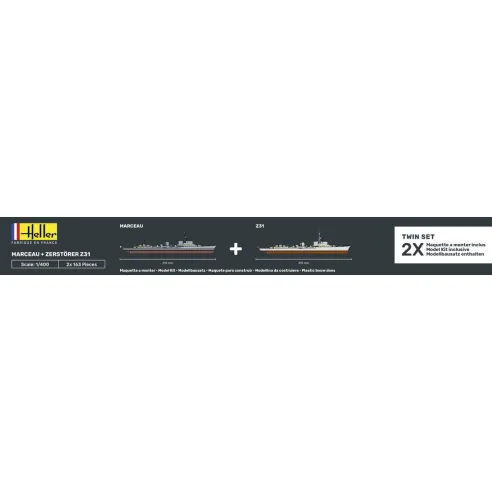 Maquettes bateaux Marceau + Zerstörer Z31 Twinset 1:400 - Heller 85009