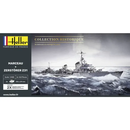 Maquettes bateaux Marceau + Zerstörer Z31 Twinset 1:400 - Heller 85009