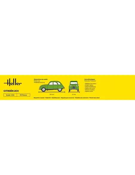 Maquette voiture Citroen 2 Cv 1:24 - Starter Kit - Heller 56765