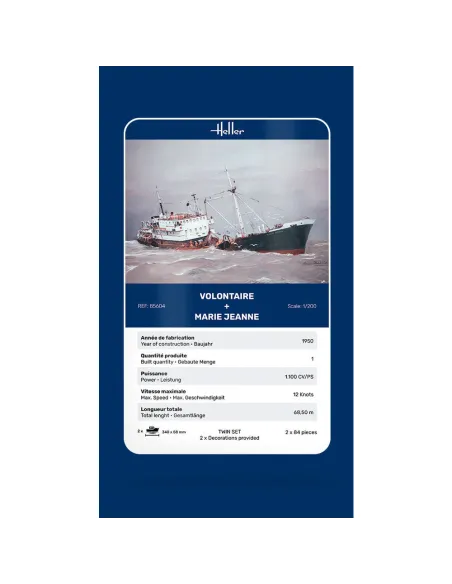 Maquettes bateaux Volontaire Marie + Marie Jeanne Twinset 1:200 - Heller 85604