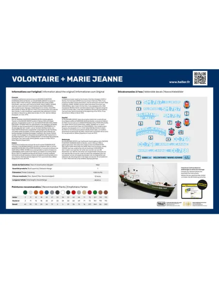 Maquettes bateaux Volontaire Marie + Marie Jeanne Twinset 1:200 - Heller 85604
