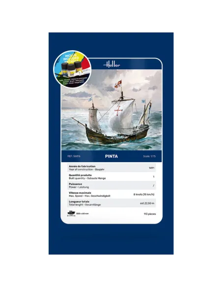 Pinta 1/75 - Maquette de bateau - Starter Kit - Heller 56816