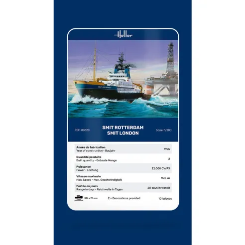 Maquette bateau Smit Rotterdam 1:200 - Heller 80620