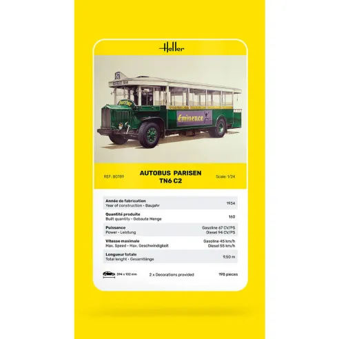 Maquette de voiture Autobus TN6 C2 1:24 - Heller 80789