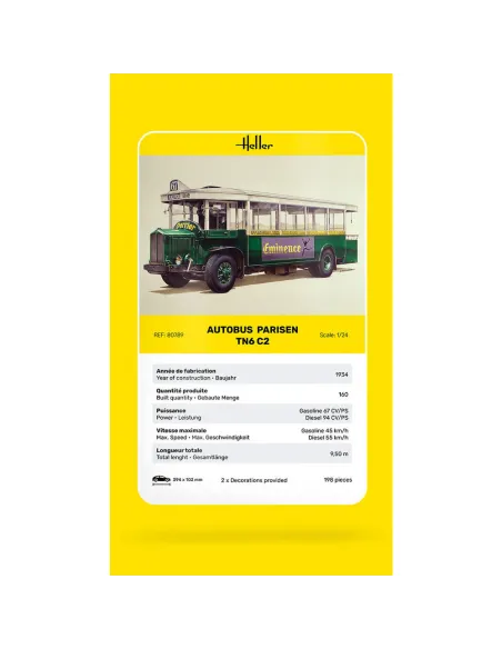 Maquette de voiture Autobus TN6 C2 1:24 - Heller 80789