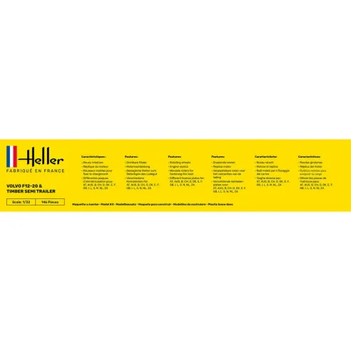 Maquette camion 20 & Timber Semi Trailer 1:32 - Heller 81704