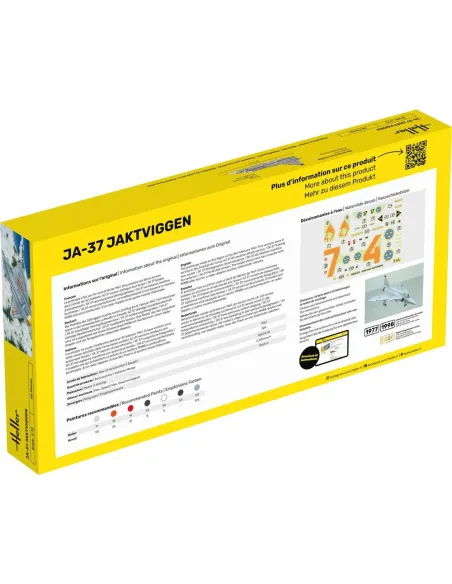 Maquette avion Ja-37 Jaktviggen 1:72 - Starter Kit - Heller 56309