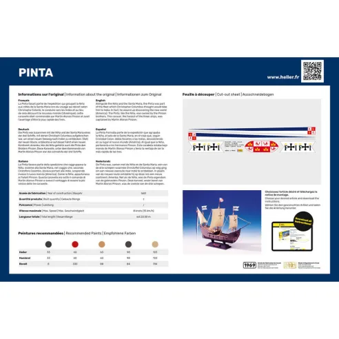 Pinta 1/75 - Maquette de bateau - Starter Kit - Heller 56816