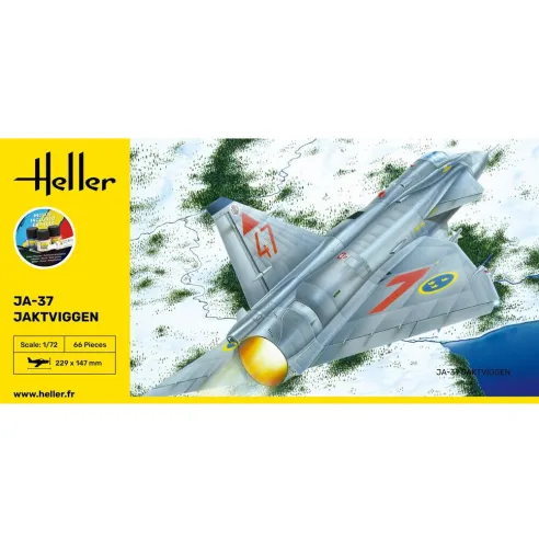 Maquette avion Ja-37 Jaktviggen 1:72 - Starter Kit - Heller 56309