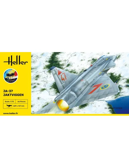 Maquette avion Ja-37 Jaktviggen 1:72 - Starter Kit - Heller 56309