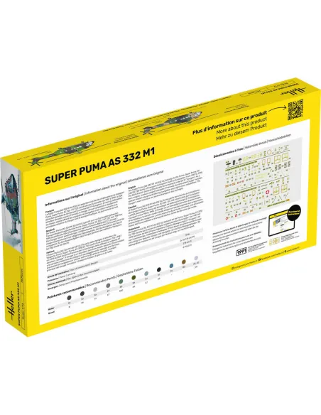 Maquette hélicoptère Super Puma As 332 M0 1:72 - Starter Kit - Heller 56367
