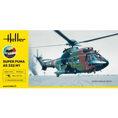 Maquette hélicoptère Super Puma As 332 M0 1:72 - Starter Kit - Heller 56367