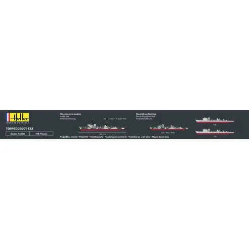 Maquette bateau Torpedoboot T23 1:400 - Starter Kit - Heller 57011