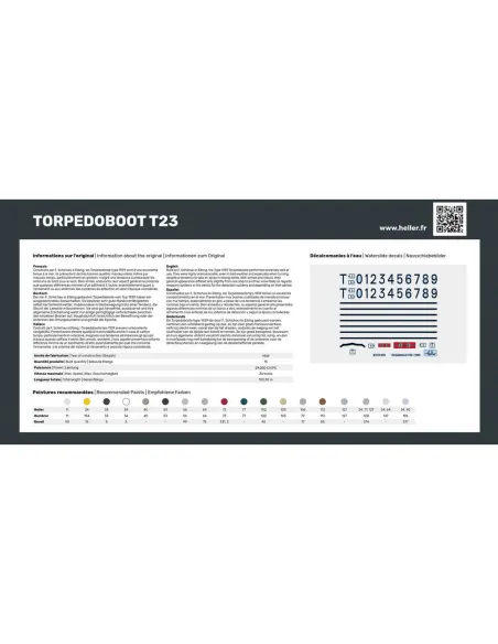 Maquette bateau Torpedoboot T23 1:400 - Starter Kit - Heller 57011
