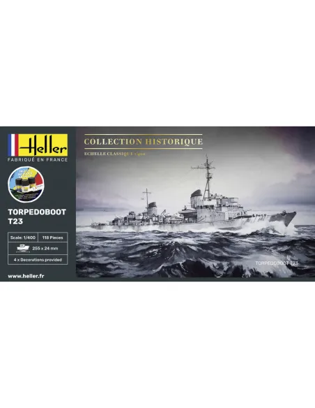 Maquette bateau Torpedoboot T23 1:400 - Starter Kit - Heller 57011