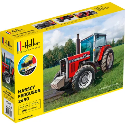 Maquette de tracteur Massey Ferguson 2680 1/24 - Starter Kit - Heller 57402