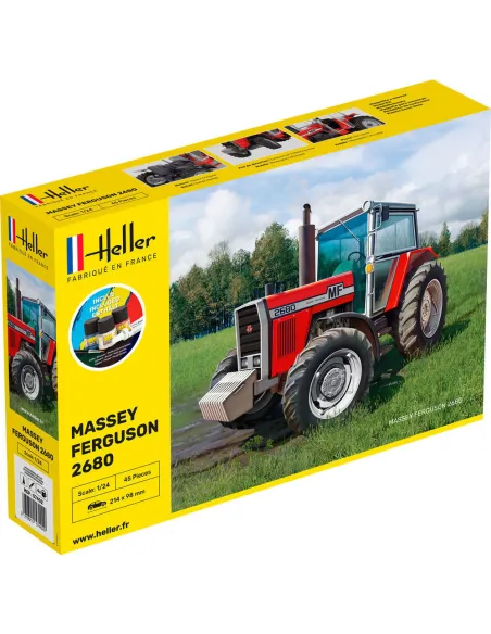 Maquette de tracteur Massey Ferguson 2680 1/24 - Starter Kit - Heller 57402