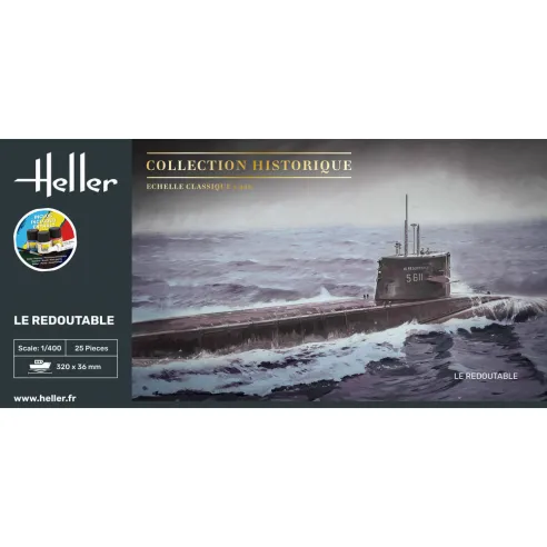 Maquette sous-marin U-Boot S/M Redoutable 1:400 - Starter Kit - Heller 57075