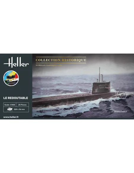Maquette sous-marin U-Boot S/M Redoutable 1:400 - Starter Kit - Heller 57075