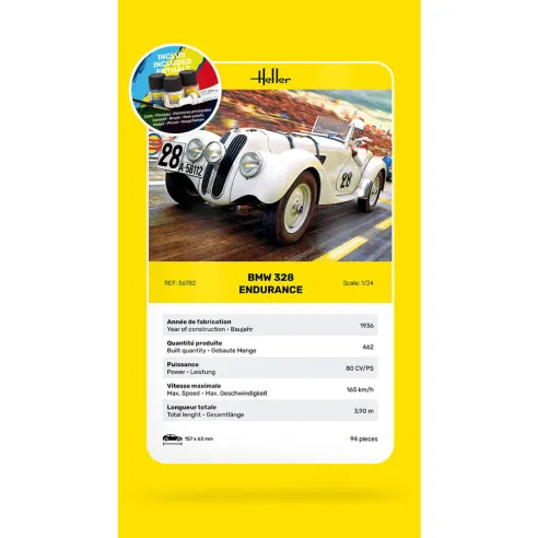 Maquette voiture 328 Endurance 1:24 - Starter Kit - Heller 56782