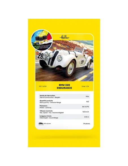 Maquette voiture 328 Endurance 1:24 - Starter Kit - Heller 56782