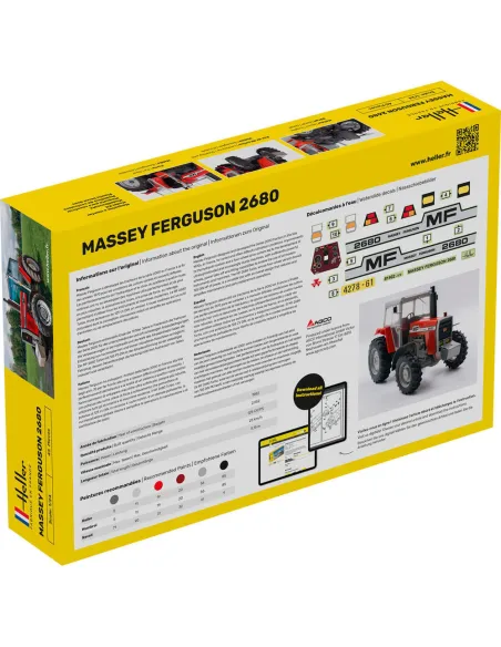 Maquette de tracteur Massey Ferguson 2680 1/24 - Starter Kit - Heller 57402