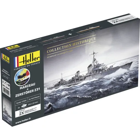 Maquettes bateaux Marceau + Zerstörer Z31 Twinset 1:400 - Starter Kit - Heller 55009