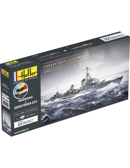 Maquettes bateaux Marceau + Zerstörer Z31 Twinset 1:400 - Starter Kit - Heller 55009