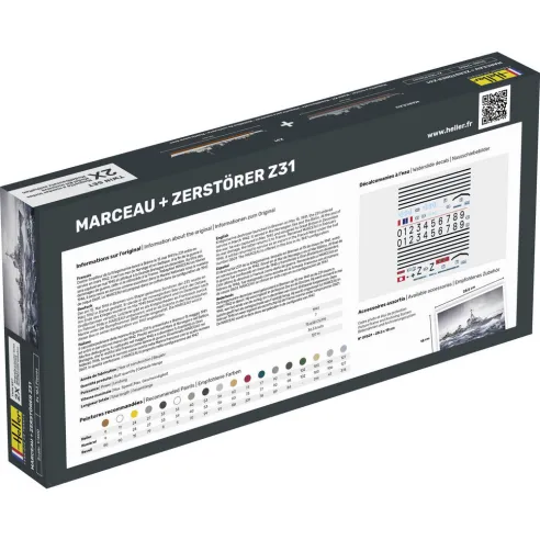 Maquettes bateaux Marceau + Zerstörer Z31 Twinset 1:400 - Starter Kit - Heller 55009