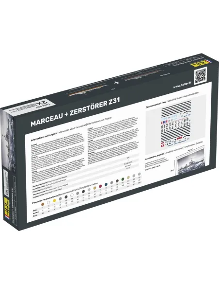 Maquettes bateaux Marceau + Zerstörer Z31 Twinset 1:400 - Starter Kit - Heller 55009