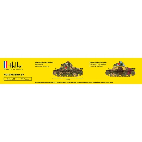 Maquette char Hotchkiss 1:35 - Starter Kit - Heller 57132