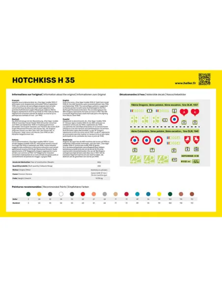 Maquette char Hotchkiss 1:35 - Starter Kit - Heller 57132