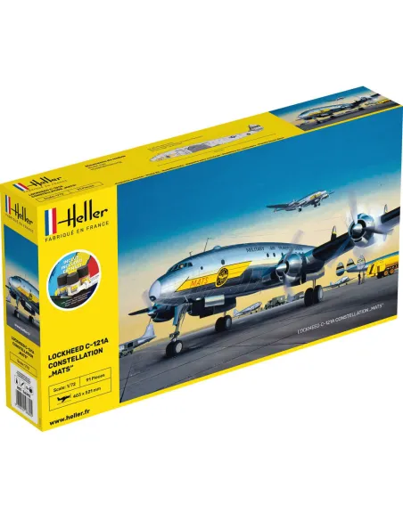 Maquette avion C-121A constellation "Mats" 1:72 - Starter Kit - Heller 56382