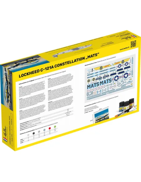 Maquette avion C-121A constellation "Mats" 1:72 - Starter Kit - Heller 56382