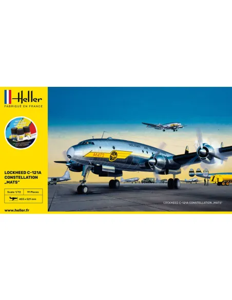 Maquette avion C-121A constellation "Mats" 1:72 - Starter Kit - Heller 56382