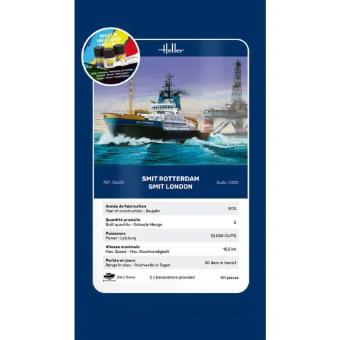 Maquette bateau Smit Rotterdam 1:200 - Starter Kit - Heller 56620
