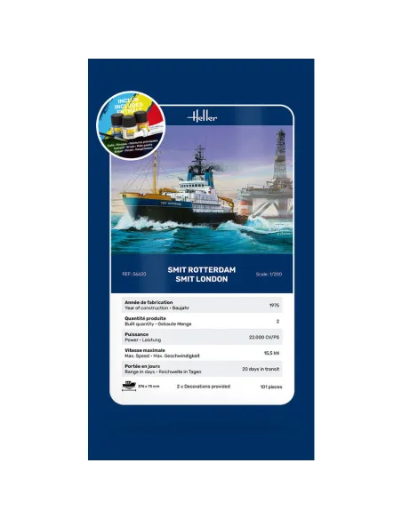 Maquette bateau Smit Rotterdam 1:200 - Starter Kit - Heller 56620