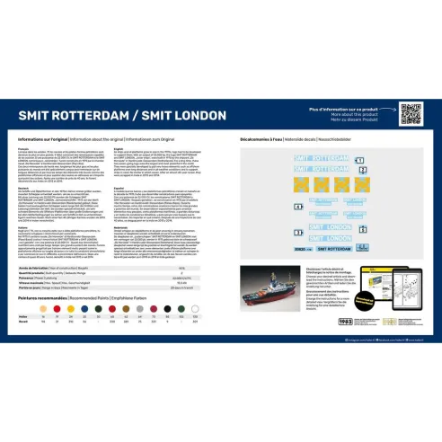 Maquette bateau Smit Rotterdam 1:200 - Starter Kit - Heller 56620