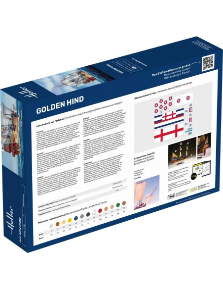 Maquette bateau Golden Hind 1:96 - Starter Kit - Heller 56829