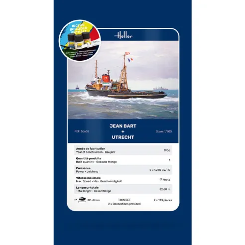 Maquettes bateaux Jean Bart + Utrecht Twinset 1:200 - Starter Kit - Heller 55602