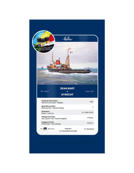 Maquettes bateaux Jean Bart + Utrecht Twinset 1:200 - Starter Kit - Heller 55602
