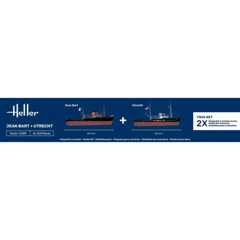 Maquettes bateaux Jean Bart + Utrecht Twinset 1:200 - Starter Kit - Heller 55602