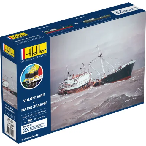 Maquettes bateaux Volontaire + Marie Jeanne Twinset 1:200 - Starter Kit - Heller 55604