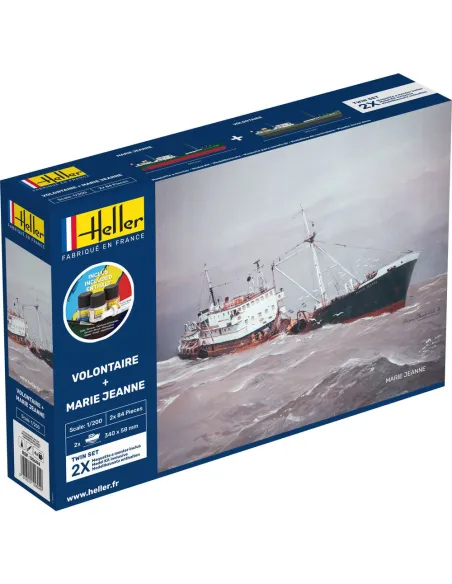 Maquettes bateaux Volontaire + Marie Jeanne Twinset 1:200 - Starter Kit - Heller 55604
