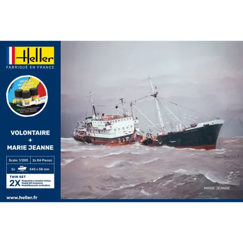 Maquettes bateaux Volontaire + Marie Jeanne Twinset 1:200 - Starter Kit - Heller 55604