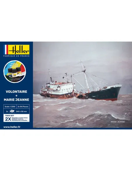 Maquettes bateaux Volontaire + Marie Jeanne Twinset 1:200 - Starter Kit - Heller 55604