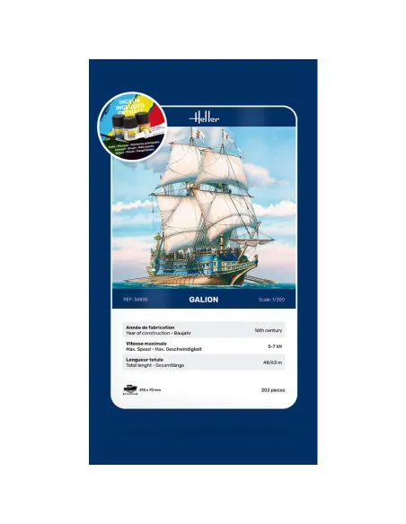 Maquette bateau Galion 1:200 - Starter Kit - Heller 56835