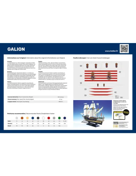 Maquette bateau Galion 1:200 - Starter Kit - Heller 56835