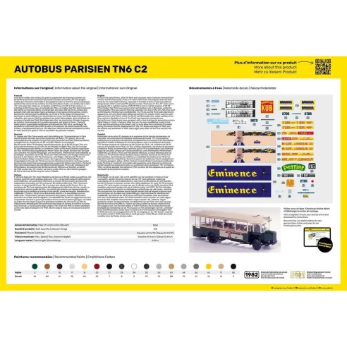 Maquette autobus Autobus TN6 C2 1:24 - Starter Kit - Heller 56789
